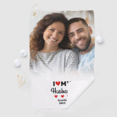 Iハート夫の写真おもしろいゴルファーモダンカスタム ゴルフタオル (インサイチュ)