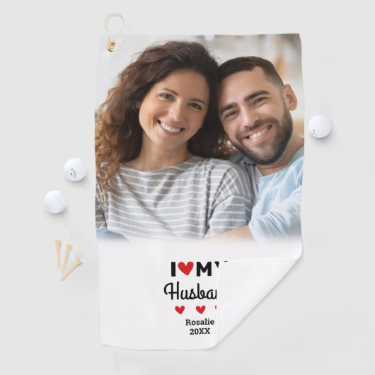 Iハート夫の写真おもしろいゴルファーモダンカスタム ゴルフタオル (インサイチュ)