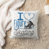 Iハート姿スケートで滑る クッション (ブランケット)
