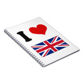 Iハート愛イギリスのイギリスの英国国旗の旗 ノートブック (右側)