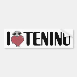 Iハート愛Teninoのエイリアン バンパーステッカー