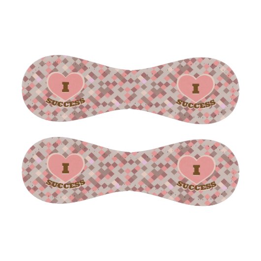 Iハート成功コーラルピンクブラウン市松模様にパターン 野球ボール (パネル)