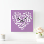 Iハート数学、おもしろい科学、数学先生 スクエア壁時計 (ホーム)