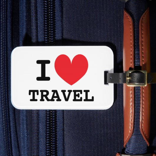 Iハート旅行用荷物ラベルスーツケースまたはバッグ ラゲッジタグ (正面インサイチュ4)