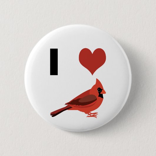 Iハート深紅色 缶バッジ (正面)