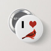 Iハート深紅色 缶バッジ (正面&裏面)