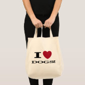 Iハート犬のTシャツおよびギフト トートバッグ (正面(商品))