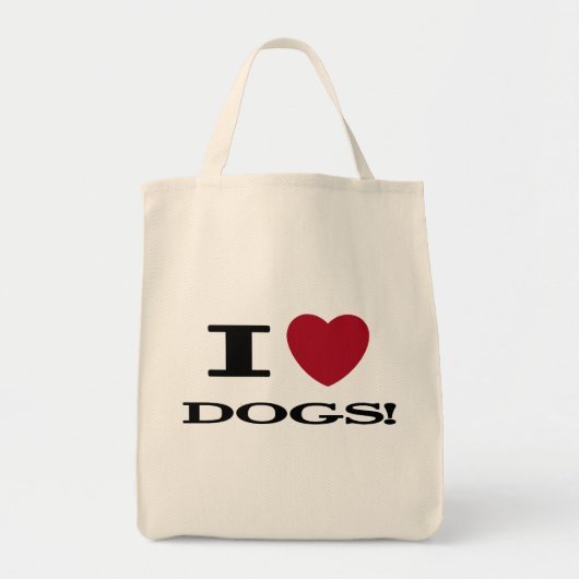 Iハート犬のTシャツおよびギフト トートバッグ (正面)