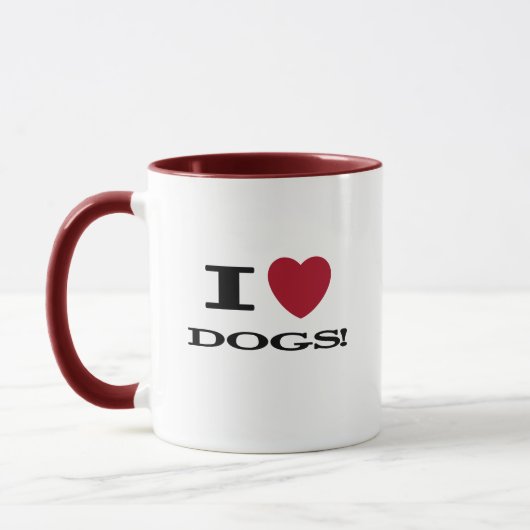 Iハート犬のTシャツおよびギフト マグカップ (左)
