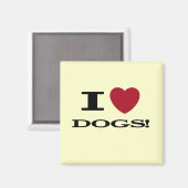 Iハート犬のTシャツおよびギフト マグネット (正面/裏面)