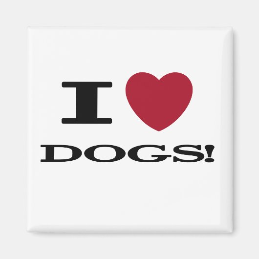 Iハート犬のTシャツおよびギフト マグネット (正面)