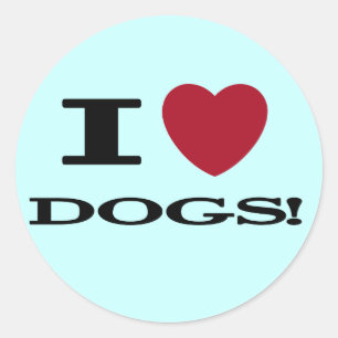 Iハート犬のTシャツおよびギフト ラウンドシール