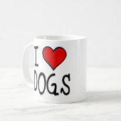 Iハート犬 コーヒーマグカップ (正面左)