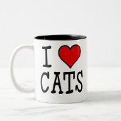 Iハート猫 ツートーンマグカップ (左)
