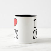 Iハート猫 ツートーンマグカップ (中央)