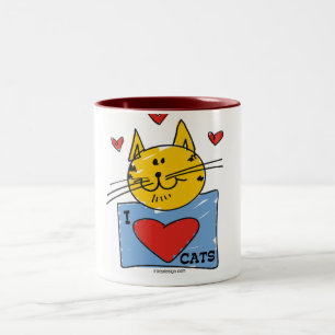 Iハート猫 ツートーンマグカップ