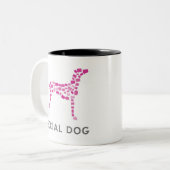 Iハート社会的な犬のマグ ツートーンマグカップ (正面左)