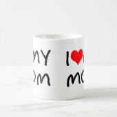 Iハート私のお母さん コーヒーマグカップ (中央)