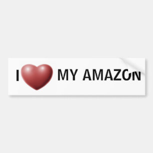 Iハート私のアマゾン バンパーステッカー