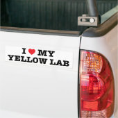 Iハート私のイエロー・ラブラドール・レトリーバーのバンパーステッカー バンパーステッカー (トラック上)