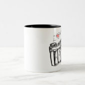 Iハート私のカメラの白黒コーヒーカップ ツートーンマグカップ (中央)