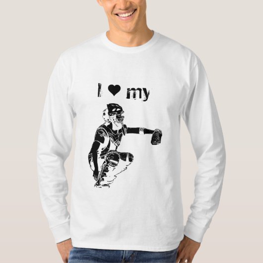 Iハート私のキャッチャー Tシャツ (正面)