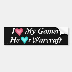 Iハート私のゲーマー-彼ハートWarCraft バンパーステッカー