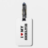 Iハート私のシェットランド・シープドッグの荷物のラベル ラゲッジタグ (裏面縦)