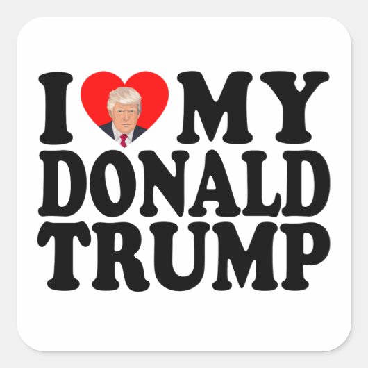 Iハート私のドナルド・トランプ第47代大統領 スクエアシール (正面)