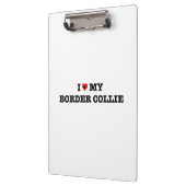Iハート私のボーダーコリー クリップボード (左)
