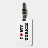 Iハート私のヨークシャーテリアの荷物のラベル ラゲッジタグ (正面縦)