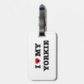 Iハート私のヨークシャーテリアの荷物のラベル ラゲッジタグ (裏面縦)