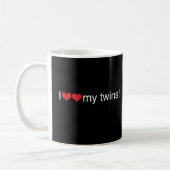 Iハート私の双生児 コーヒーマグカップ (左)