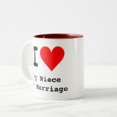 Iハート私の姪 ツートーンマグカップ (正面左)