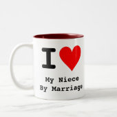 Iハート私の姪 ツートーンマグカップ (左)