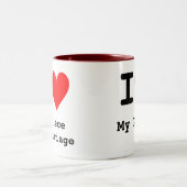 Iハート私の姪 ツートーンマグカップ (中央)