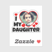 Iハート私の娘の写真パーソナライズされたビニールカット シール (シート)