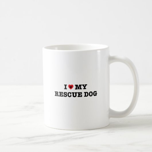 Iハート私の救助犬のコーヒー・マグ コーヒーマグカップ (右)