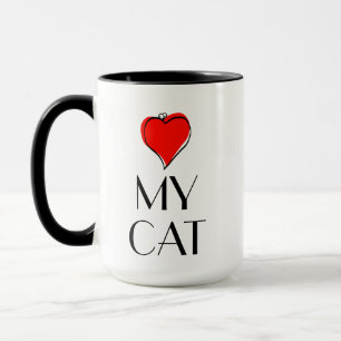 Iハート私の猫 マグカップ