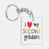 Iハート私の第2グレーダーの先生愛 キーホルダー (正面左)