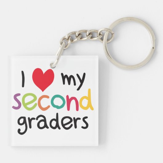 Iハート私の第2グレーダーの先生愛 キーホルダー (裏面)