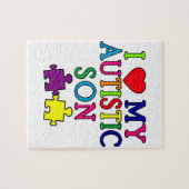 Iハート私の自閉症の息子 ジグソーパズル (横)