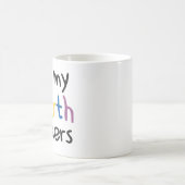 Iハート私の4年生の先生愛 コーヒーマグカップ (中央)
