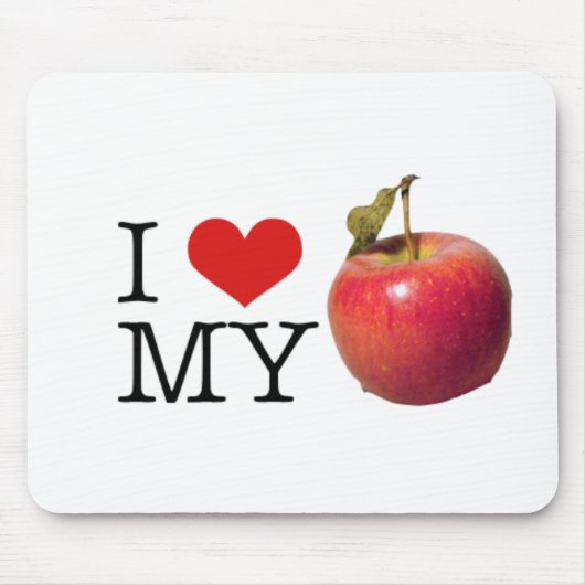 Iハート私のApple マウスパッド (正面)