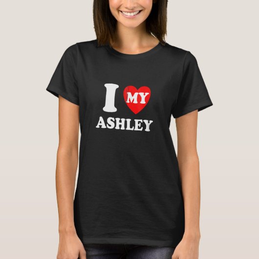Iハート私のAshley Iは私のAshley Zipが大好き Tシャツ (正面)
