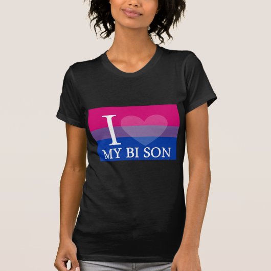 Iハート私のBiの息子 Tシャツ (正面)