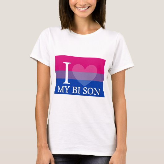 Iハート私のBiの息子 Tシャツ (正面)