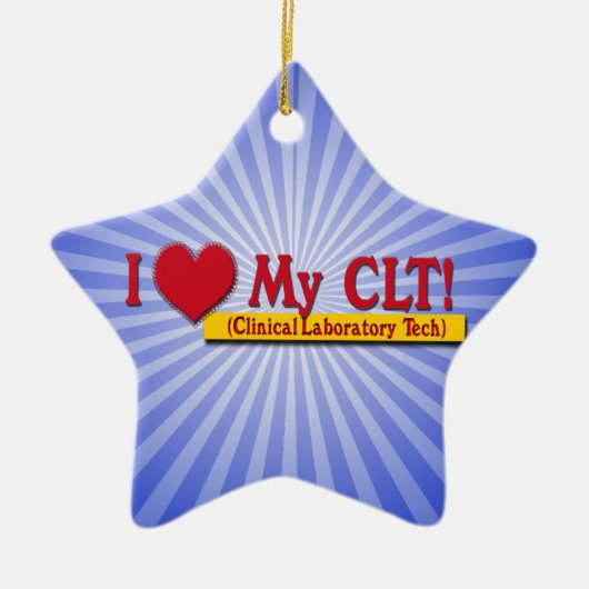 Iハート私のCLTS臨床検査技術 セラミックオーナメント (正面)