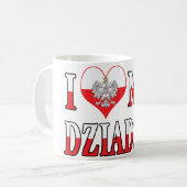 Iハート私のDziadzia コーヒーマグカップ (正面左)