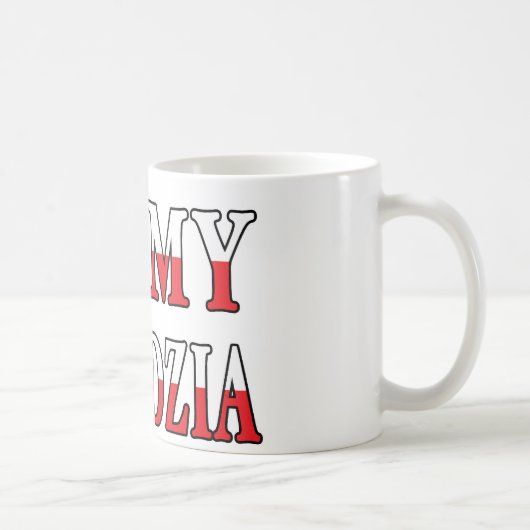 Iハート私のDziadzia コーヒーマグカップ (右)